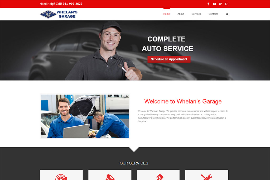 Wordpress Website Design for Whelans Garage